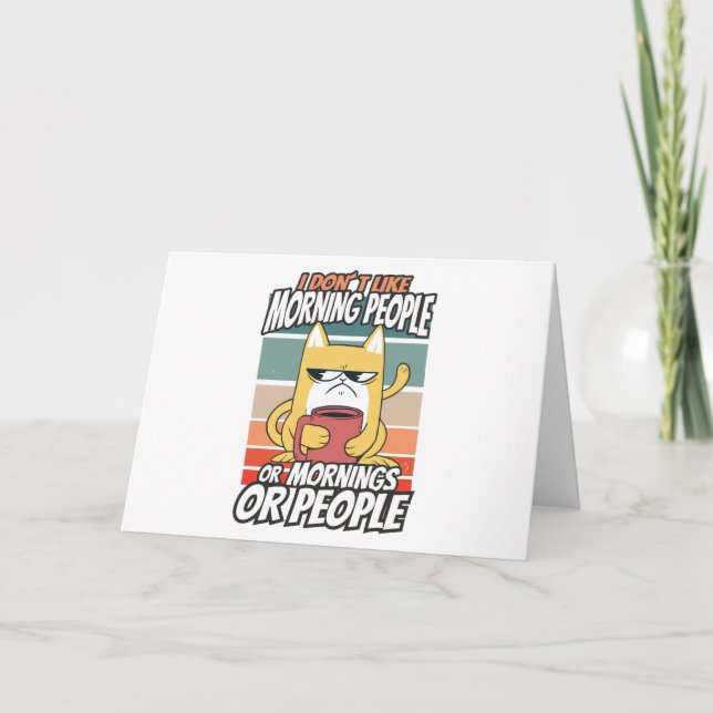 Tarjeta No me gusta la gente de la mañana, de la mañana o  (Anverso)
