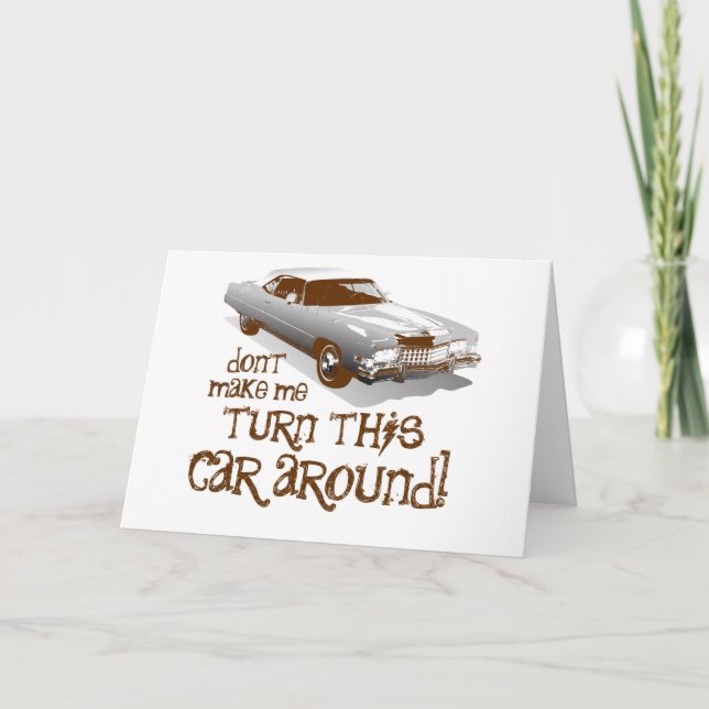 Tarjeta No me hagas girar este auto (Anverso)