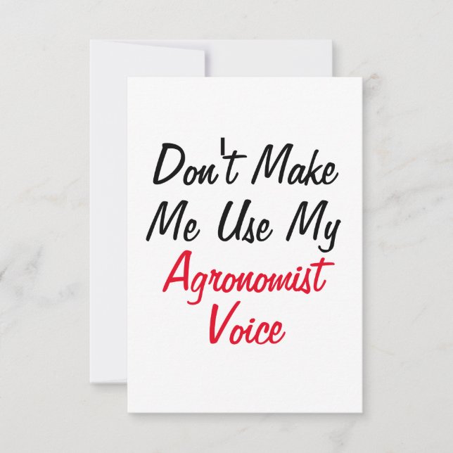 Tarjeta No Me Hagas Usar Mi Voz De Agrónomo  (Anverso)