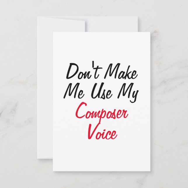 Tarjeta No Me Hagas Usar Mi Voz De Compositor  (Anverso)