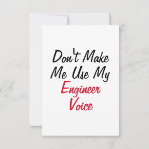 Tarjeta No me hagas usar mi voz de ingeniero