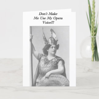 Tarjeta No me hagas usar mi voz de ópera