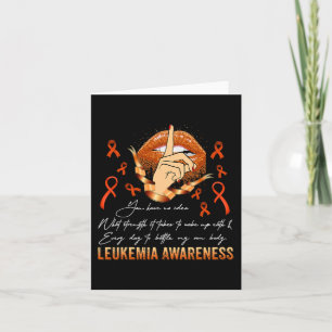 Tarjeta No me juzguen a Leukemia Naranja de Guerrero de Co