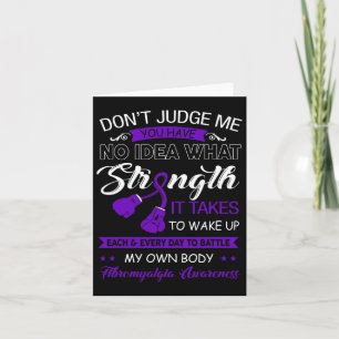 Tarjeta No me juzguen no - Cinta púrpura Fibromialgia Awa