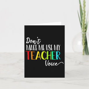 Tarjeta No me obliguen a usar mi voz de profesor de vuelta