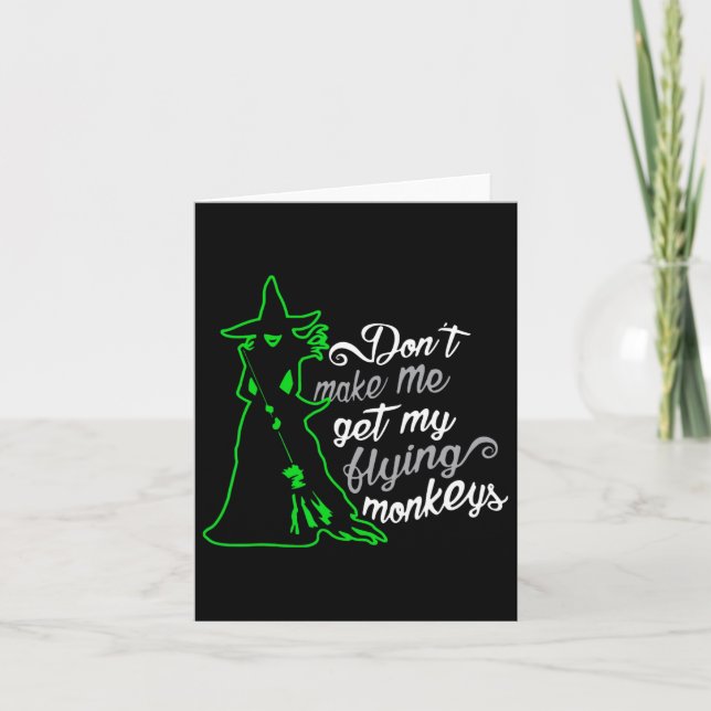 Tarjeta No me obligues a sacar a mis monos voladores (Anverso)