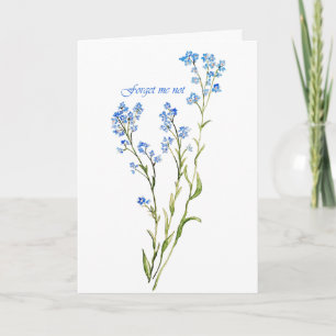 Tarjeta No me olvides Flor de jardín acuarela personalizad