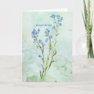 Tarjeta No me olvides Flor de jardín acuarela personalizad