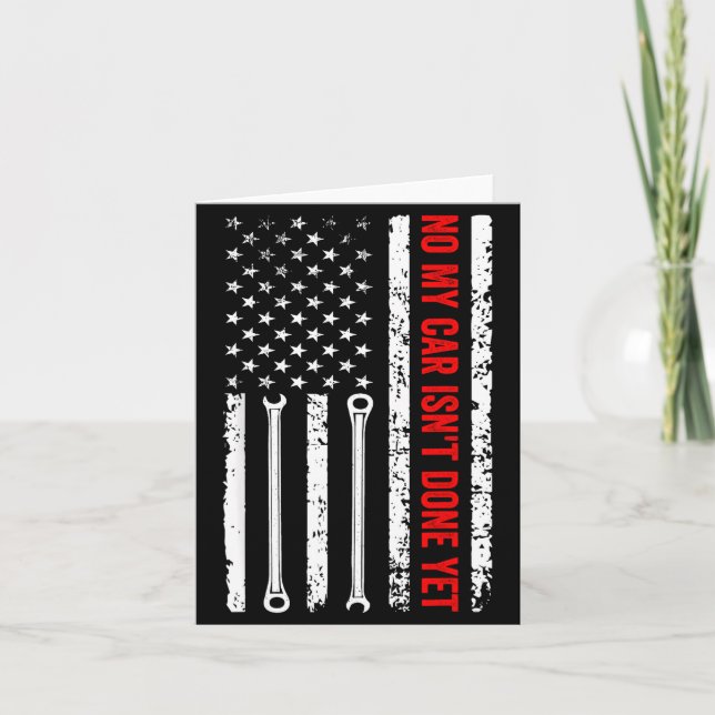 Tarjeta No My Car Isn't Done Yet Funny Mechanic  (Anverso)