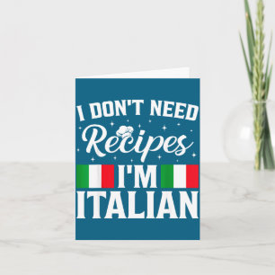 Tarjeta No Necesito Recetas Cocina Italiana