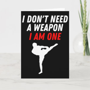 Tarjeta No Necesito Un Arma Soy Uno Artes Marciales Patada
