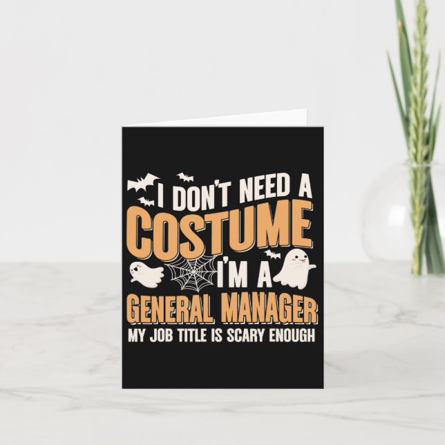 Tarjeta No Necesito Un Disfraz Soy Un Gerente General Dive (Anverso)