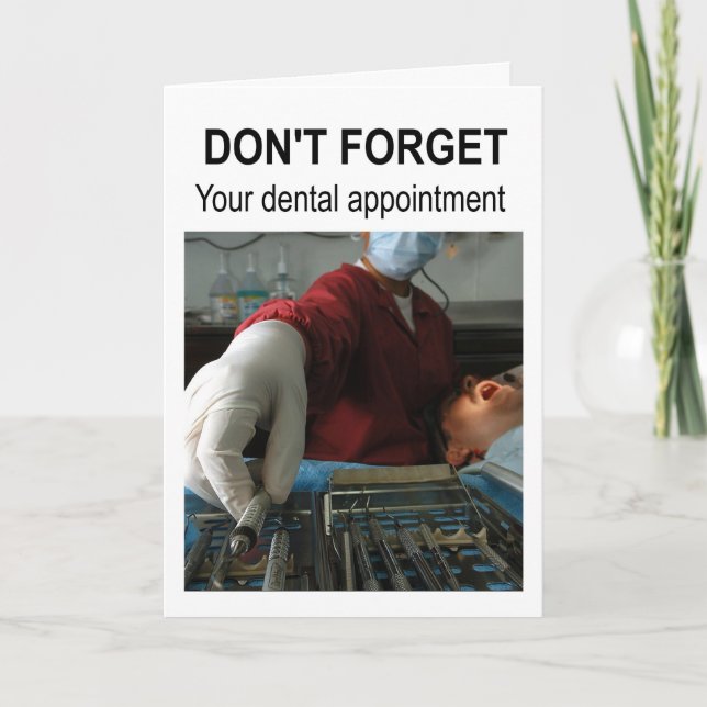 Tarjeta No olvides tu cita dental. (Anverso)