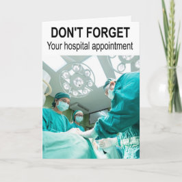 Tarjeta No olvides tu cita en el hospital.