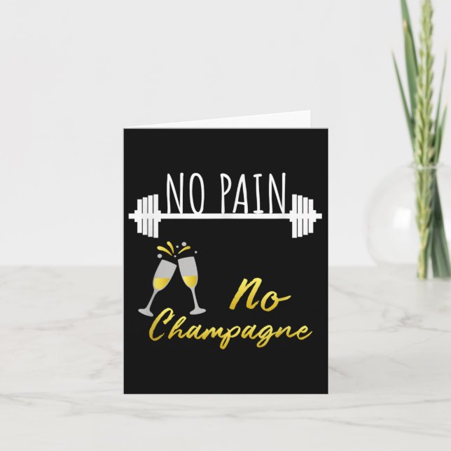 Tarjeta No Pain No Champagne Gym Motivation For Women  (Anverso)