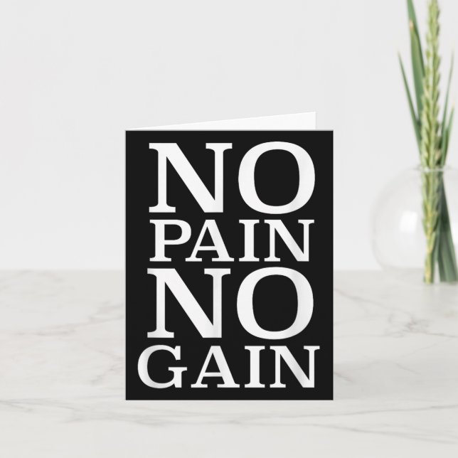 Tarjeta No Pain No Gain Motivation  (Anverso)