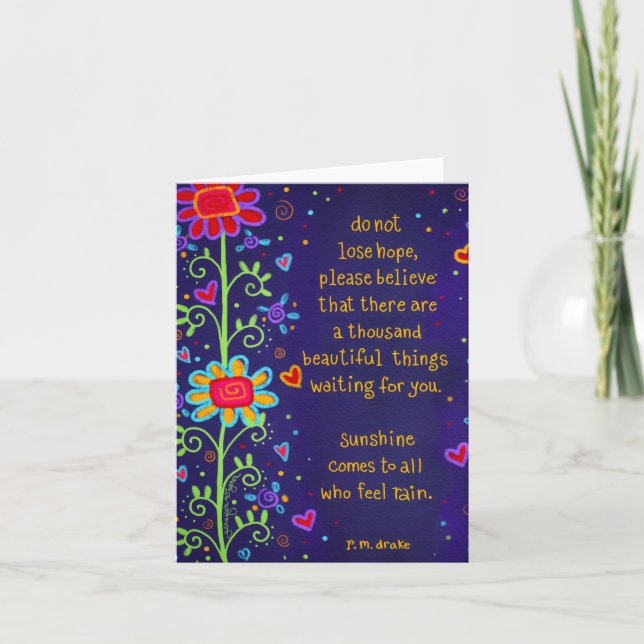 Tarjeta No Pierdas la Esperanza Estímulo Flores Lindas (Anverso)