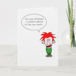 Tarjeta No podría permitir comprarle mucho (el cumpleaños)