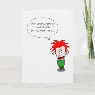 Tarjeta No podría permitir comprarle mucho (el cumpleaños)
