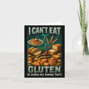 Tarjeta No puedo comer gluten, me duele la barriga