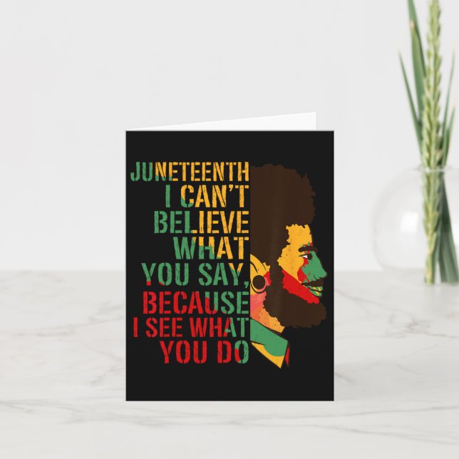 Tarjeta No puedo creer lo que dices fuerte negro (Anverso)