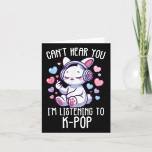 Tarjeta No puedo escucharte Estoy escuchando K-pop Conejo 