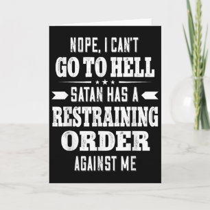 Tarjeta No puedo ir al infierno Satanás tiene una orden de