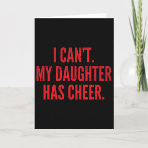Tarjeta No puedo, mi hija tiene porristas papá mamá rojo C