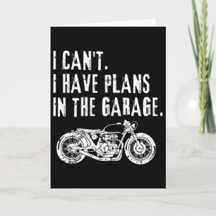 Tarjeta No puedo, tengo planes en el garaje coche motocicl