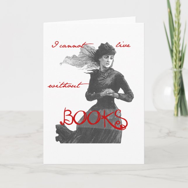 Tarjeta No puedo vivir sin los libros (Anverso)