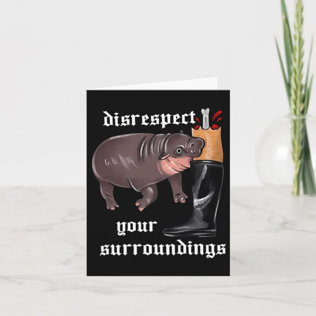 Tarjeta No respetar tu entorno Moo Deng Funny Design (Anverso)