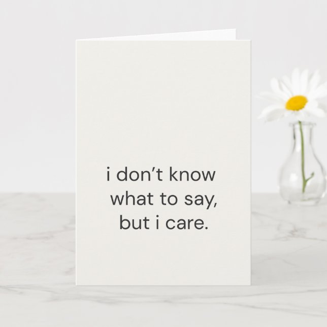 Tarjeta No sé qué decir, pero me importa (Planta pequeña)