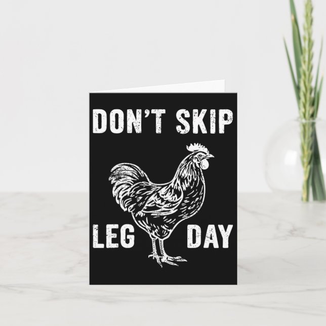 Tarjeta No se salte el día de las piernas Gym Rooster Grac (Anverso)