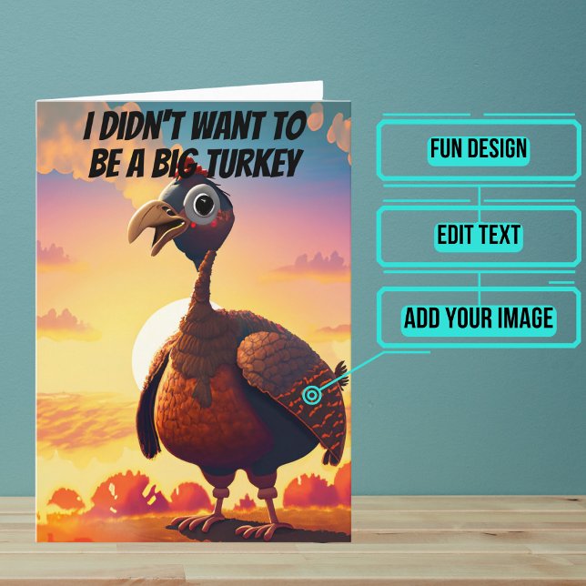Tarjeta No seas un gran día de acción de gracias divertida (Share your gratitude this year with a Thanksgiving greeting card using a fun and funny design.)