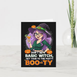 Tarjeta No seas una chica básica de fiesta de Halloween de