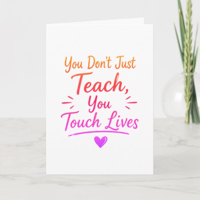Tarjeta No Solo Enseñas, Tocas Vidas (Anverso)