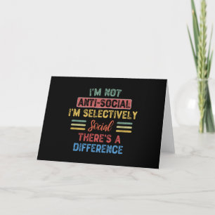 Tarjeta No soy antisocial Soy selectivamente social