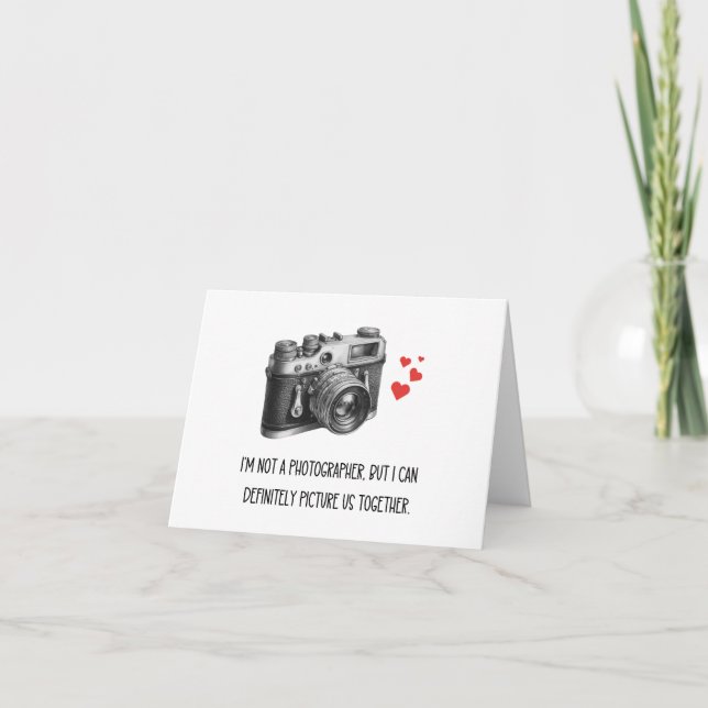 Tarjeta No soy fotógrafo, pero puedo imaginarnos juntos (Anverso)