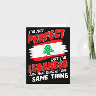 Tarjeta No Soy Perfecto Pero Soy Bandera Libanesa Líbano