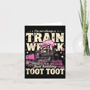 Tarjeta No soy un desastre de tren humor de mapache tootto