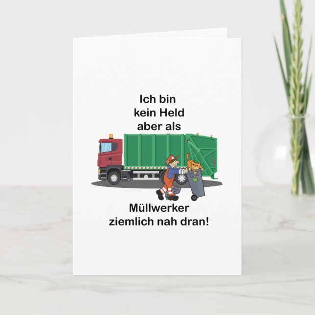 Tarjeta No Soy Un Héroe Sino Un Recolector De Basura (Anverso)