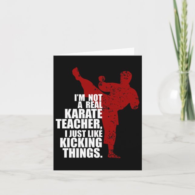 Tarjeta No soy un verdadero profesor de karate pateando co (Anverso)
