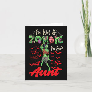 Tarjeta No soy un Zombie Soy un funn familiar de tía Hallo