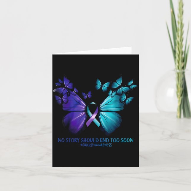Tarjeta No Story Should End Too Soon Suicide Awareness But (Anverso)