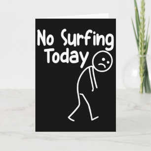 Tarjeta No Surfear Hoy Hombre de Palitos Divertido Amante