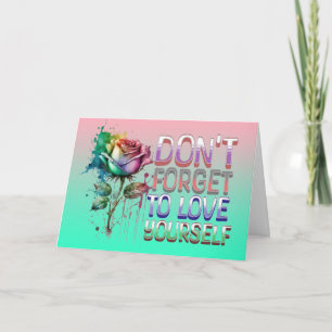 Tarjeta No te olvides de amarte a ti mismo