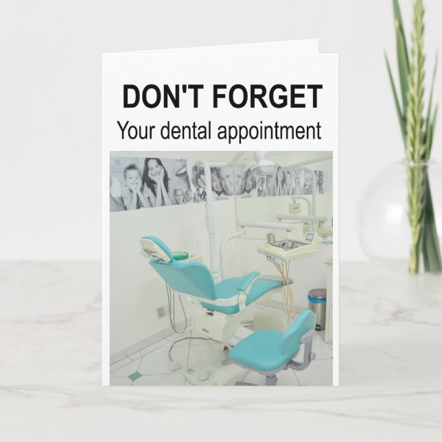 Tarjeta No te olvides de tu cita dental. (Anverso)