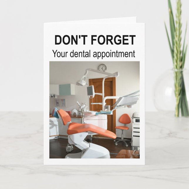 Tarjeta No te olvides de tu cita dental. (Anverso)