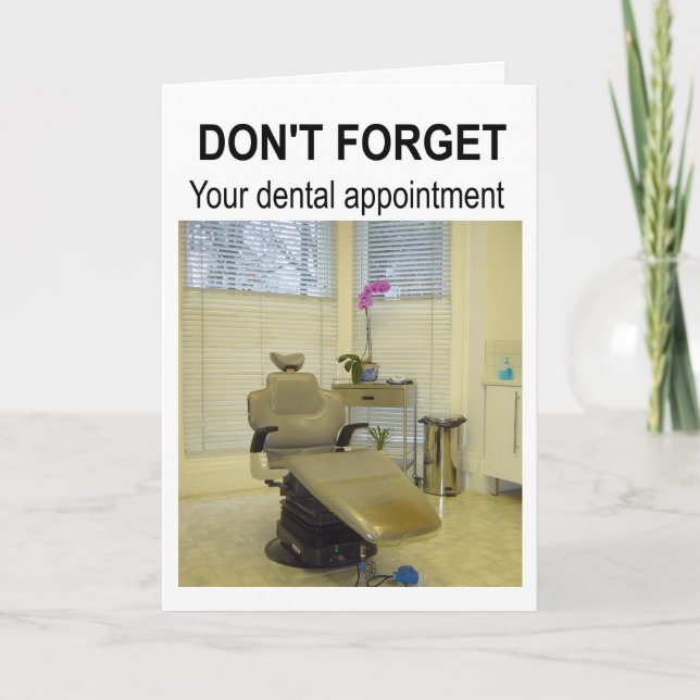 Tarjeta No te olvides de tu cita dental. (Anverso)