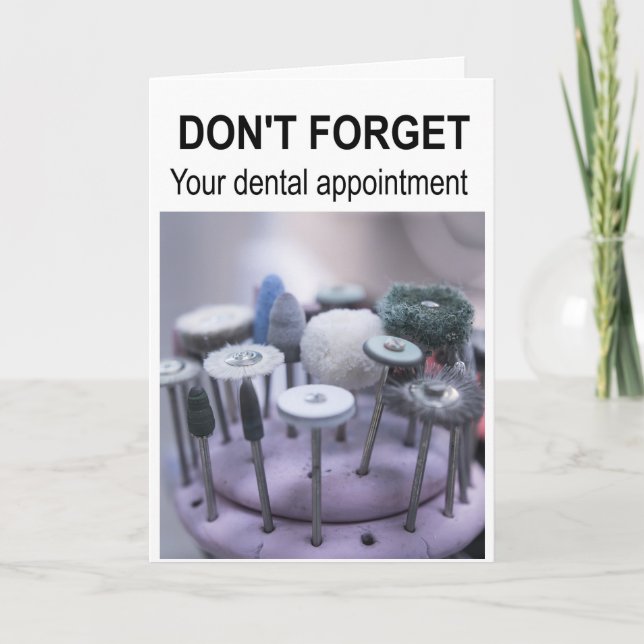 Tarjeta No te olvides de tu cita dental. (Anverso)